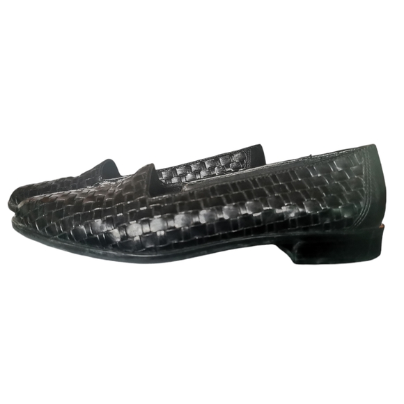 Greenwich Village Black Woven Upper Slip On Flats 6.5 - Picture 3 of 7